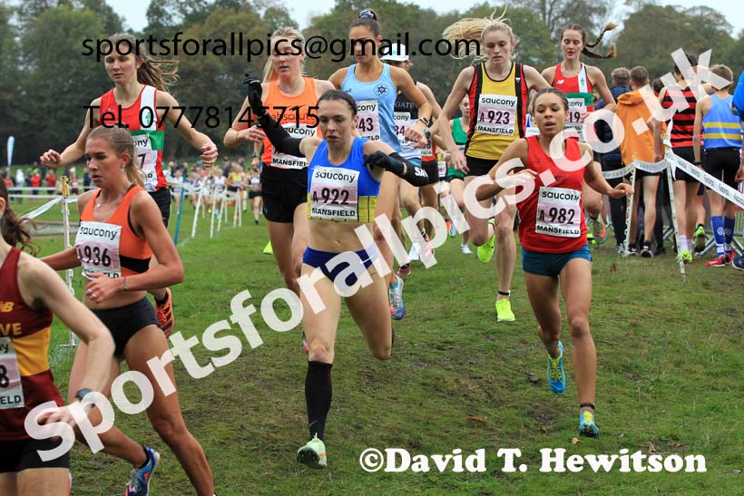 Senior Women, 2022 National Cross Country Relays, Berry Hill Park, Mansfield.  Photo: David T. Hewitson/Sports for All Pics